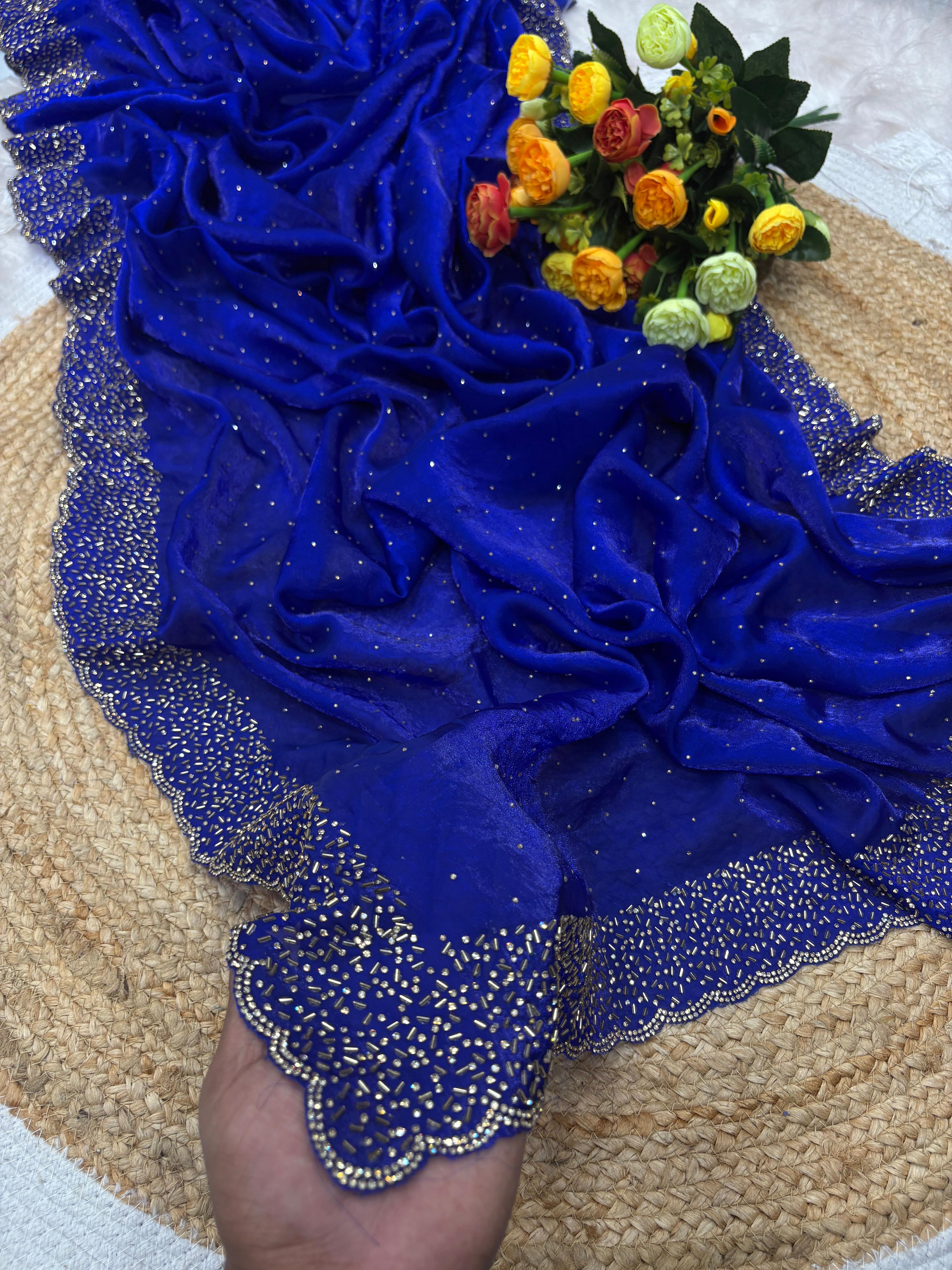 Tamanah Fendy Space Silk saree with Zarkhan work
