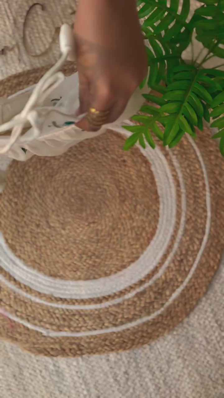 Enchanting Blossom: Ivory Strappy Frock with Teal Floral Embroidery