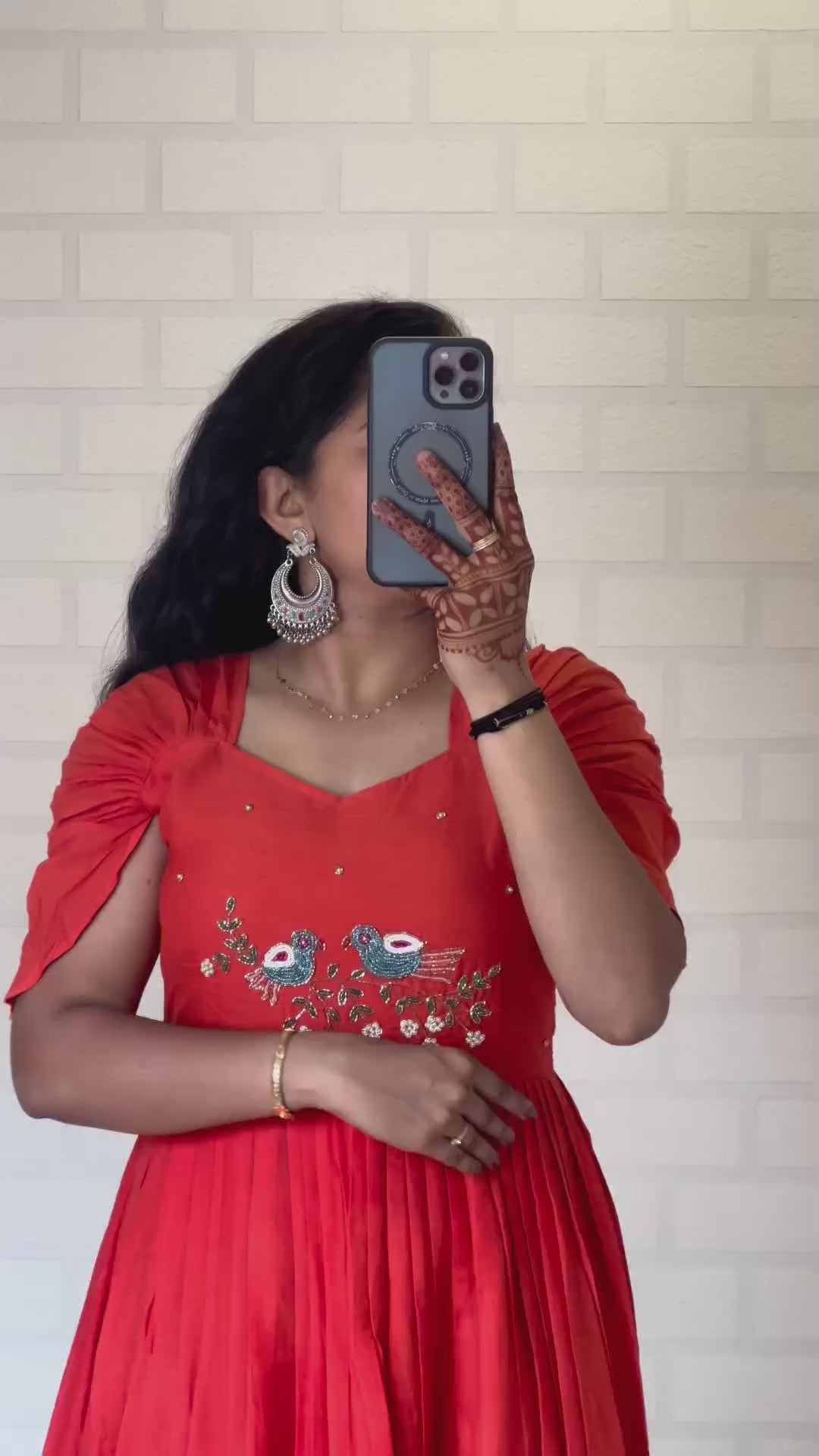 Khatli Maggam Work Designer Sleeves Handwork Kurti